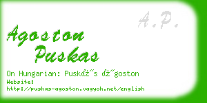 agoston puskas business card